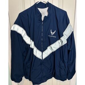 U.S. Air Force Blue PT Exercise Jacket Full Zip Up Size XL Short